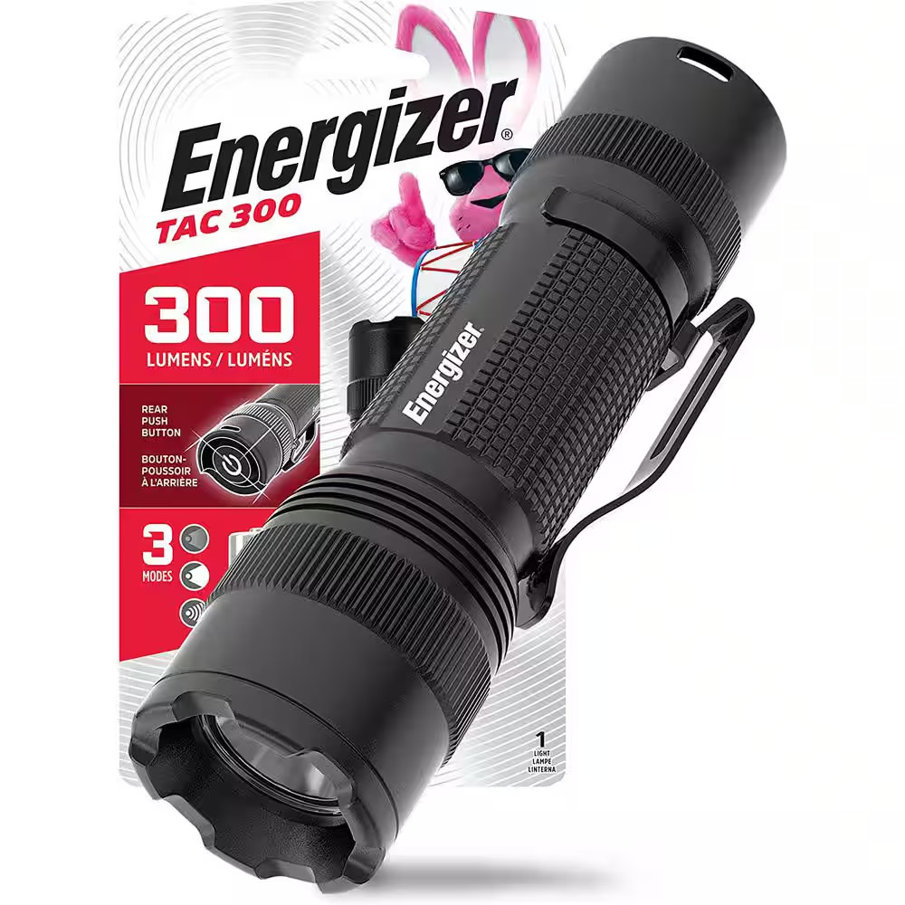 TAC 300 LED Tactical Metal Flashlight, 300 Lumens