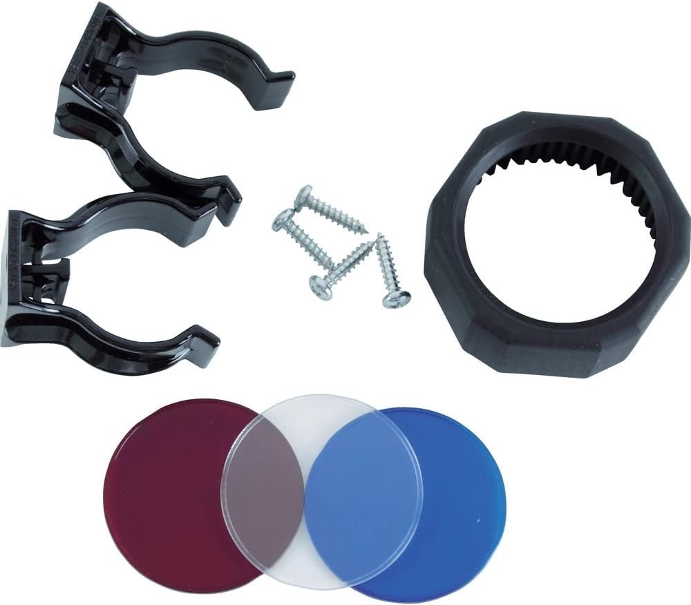 D-Cell Flashlight Accessory Pack with Colored Lenses & Mounting Brackets