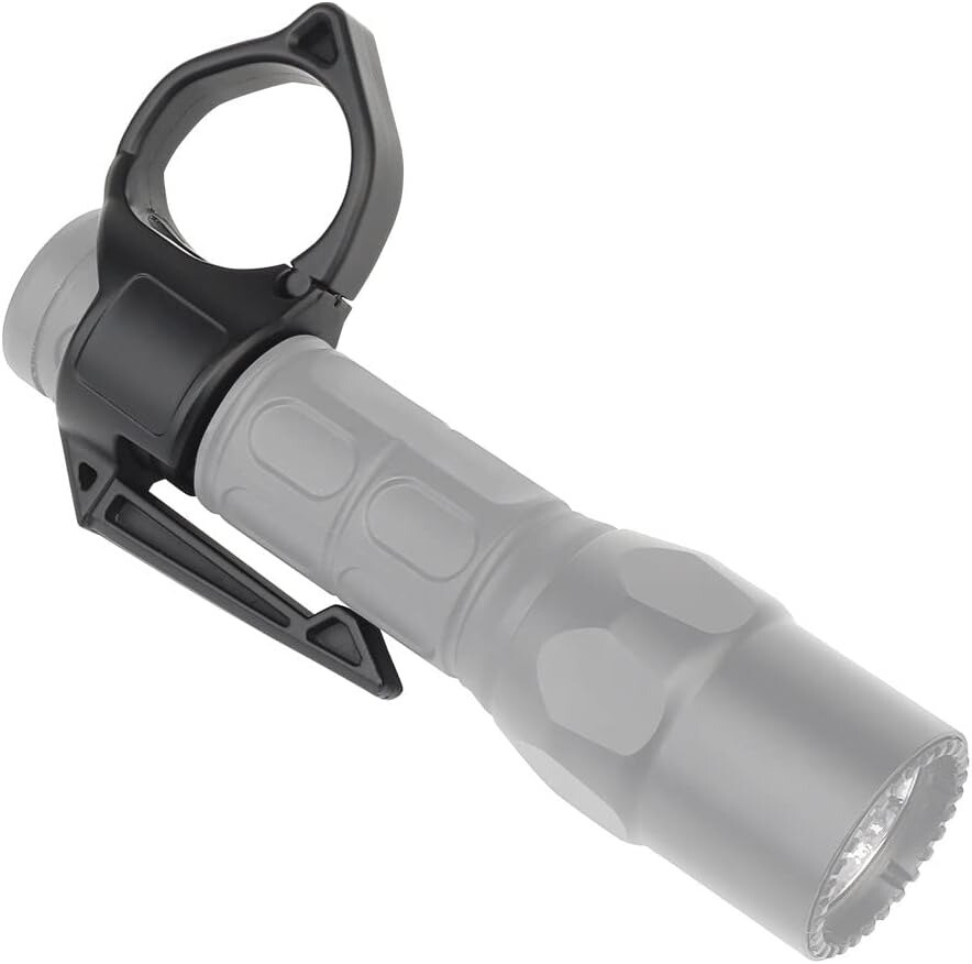 Tactical Flashlight Ring 1” Portable Flashlights Adapter Ring with Pocket Clip