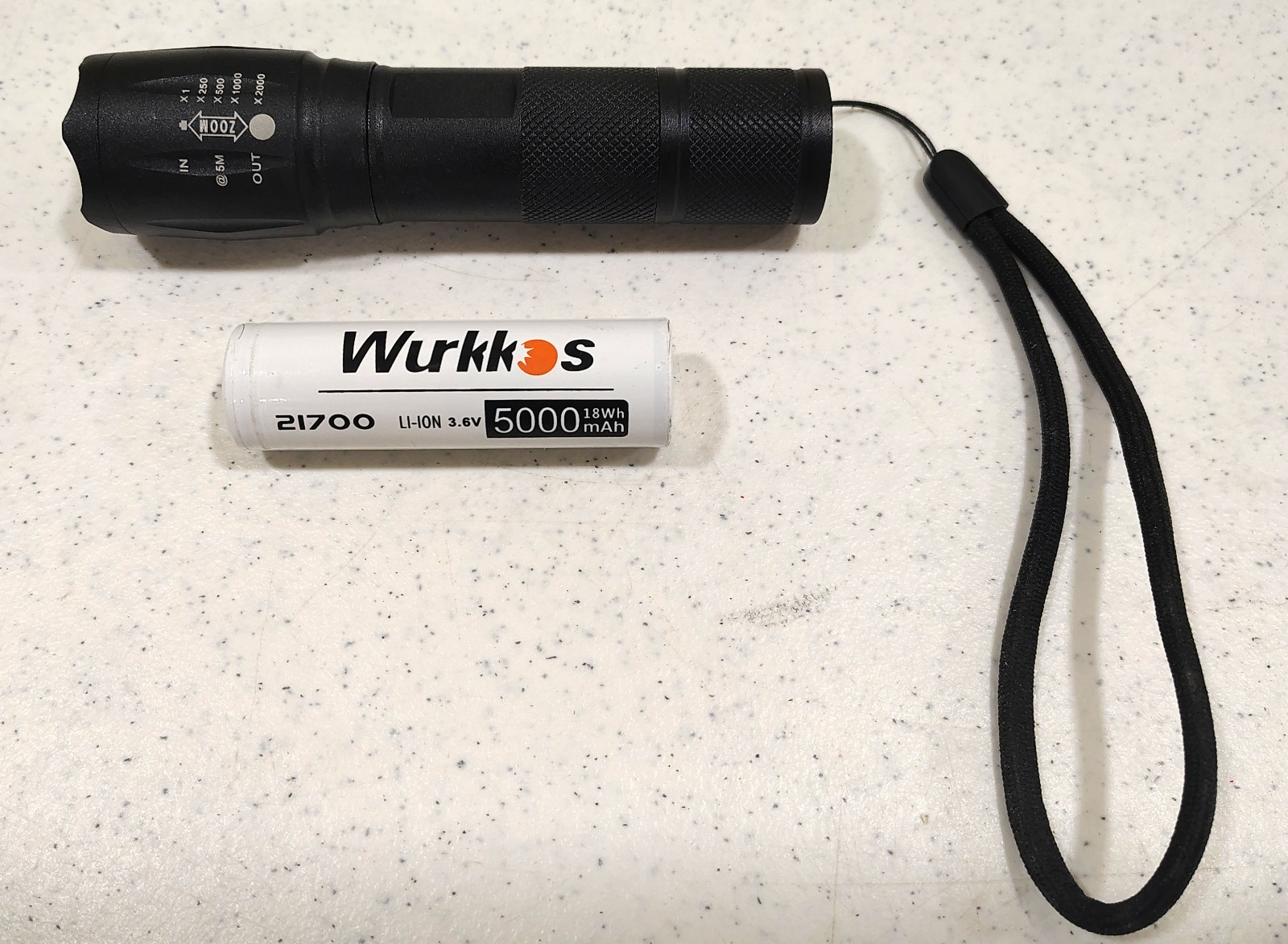 Flashlight & Wurkkos 21700 Lithium Battery Button Top Unprotected 5000mAh 3C 15A