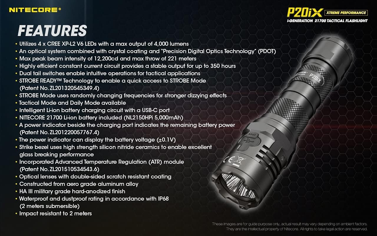 Value Bundle P20iX USB-C Type-C USB LED Flashlight – 4000 Lumen – w/Premium