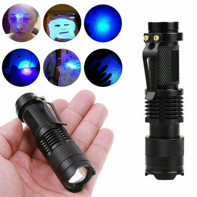 2x Mini UV Torch Ultra Violet LED Flashlight 395nm Blacklight Inspection Light