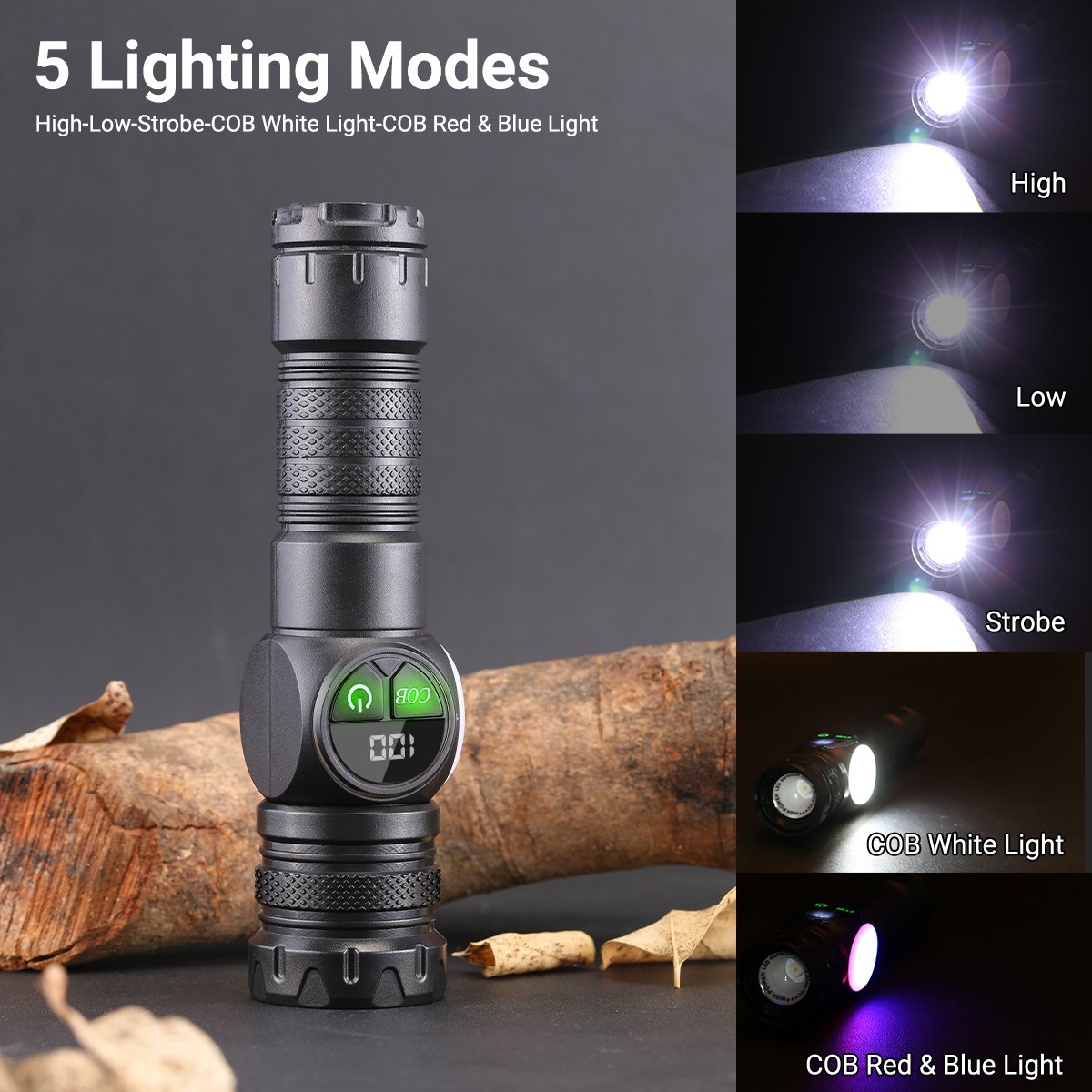 2PACK 99000000LMS LED Flashlight Rechargeable Magentic 30W Torch COB Work Light