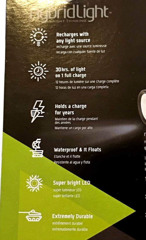 NEW HybridLight Journey Solar Flashlight 160 Lumens USB Phone Charger Waterproof