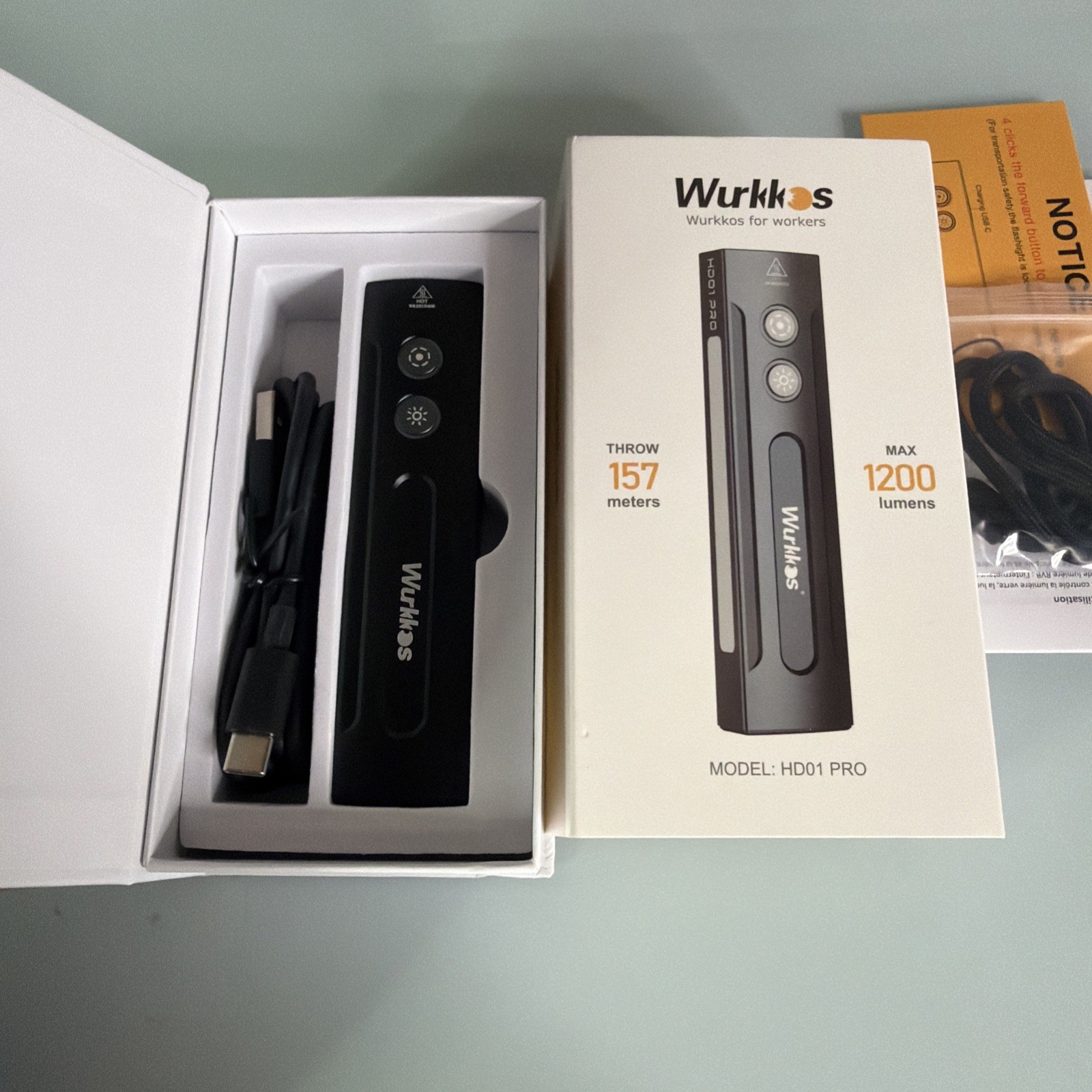 Wurkkos HD01 PRO 6-in-1 Flashlight with White Light UV Light&Green Light and Sid