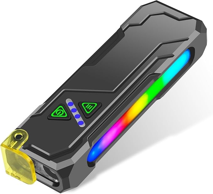EDC Rechargeable Flashlight with Magnetic Base, Multifunctional Flat Flashlight