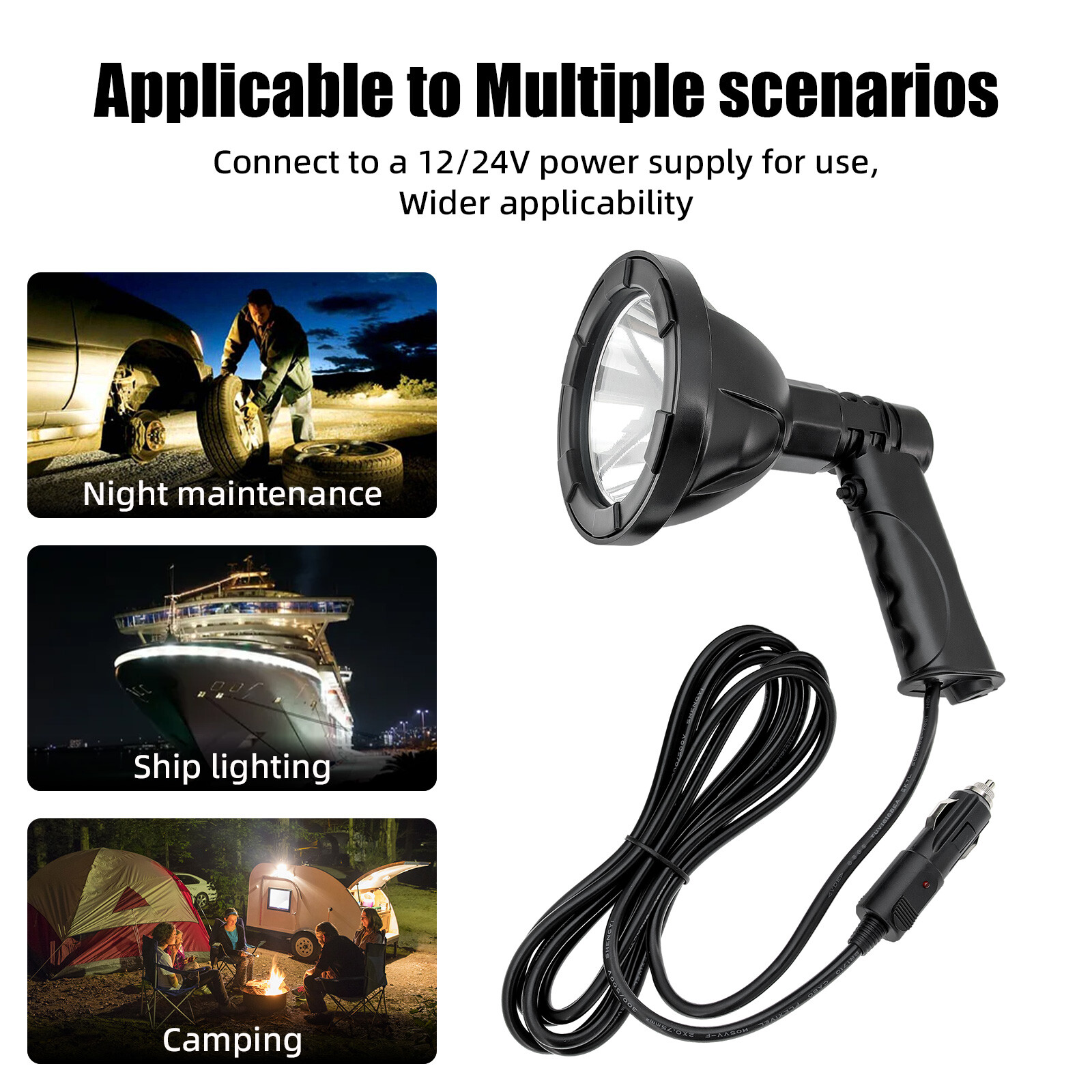 4Inch LED Hand Held Hunting Fishing Spot Light Spotlight Offroad Car Truck 100W
