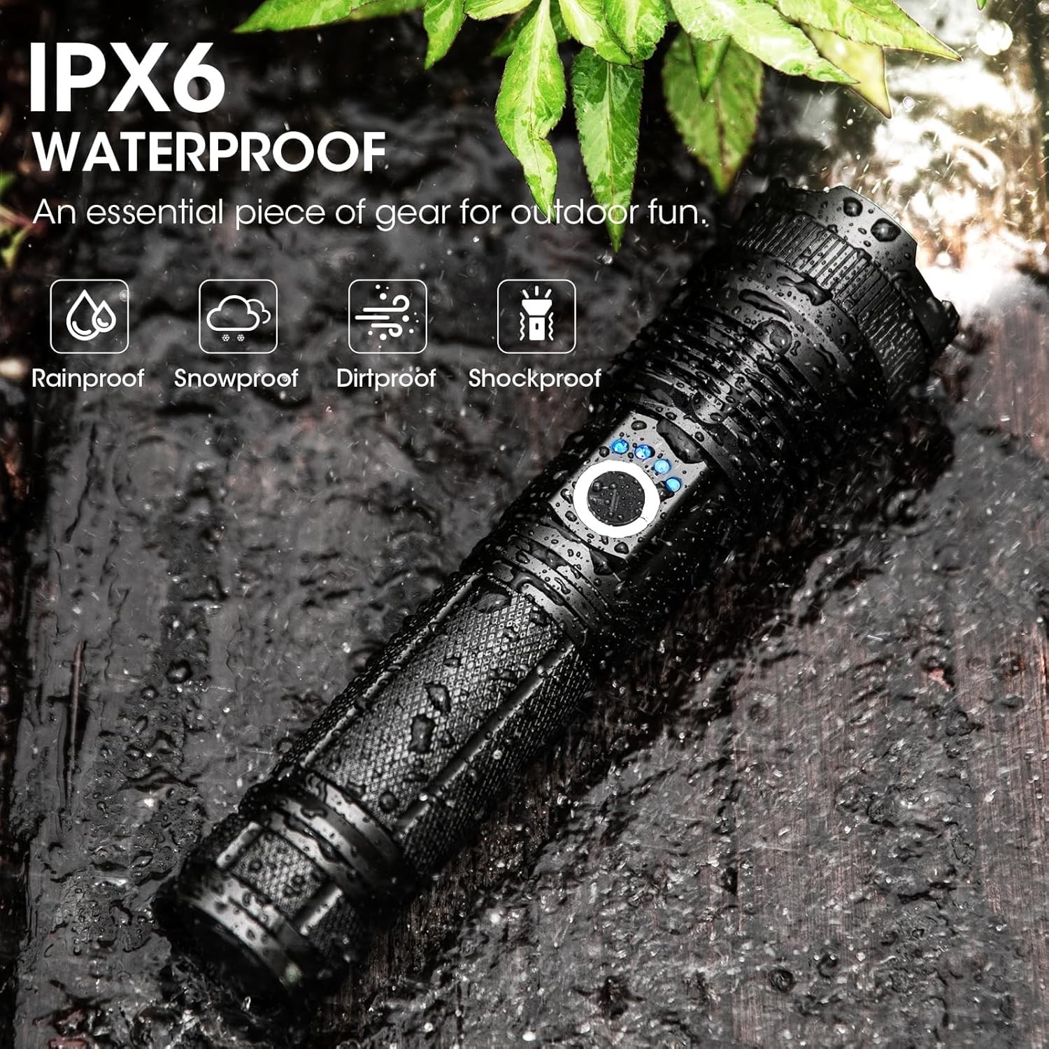 3 Pack Super Bright LED Flashlights, 990,000 Lumens, Waterproof, 5 Modes, Adjust