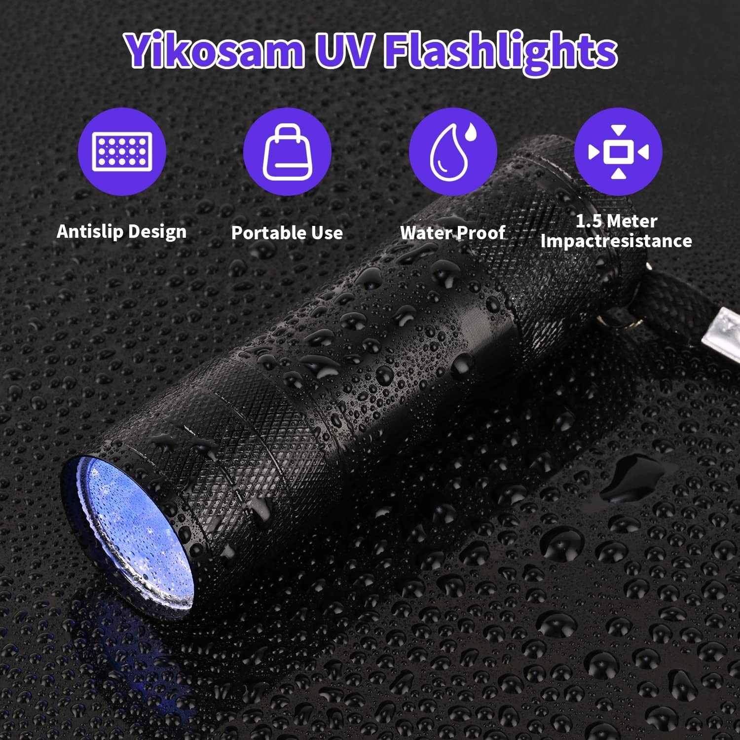 10 Pcs UV Black Light Flashlights Bulk, 9 Led 395-400nm Mini Blacklight Handh…