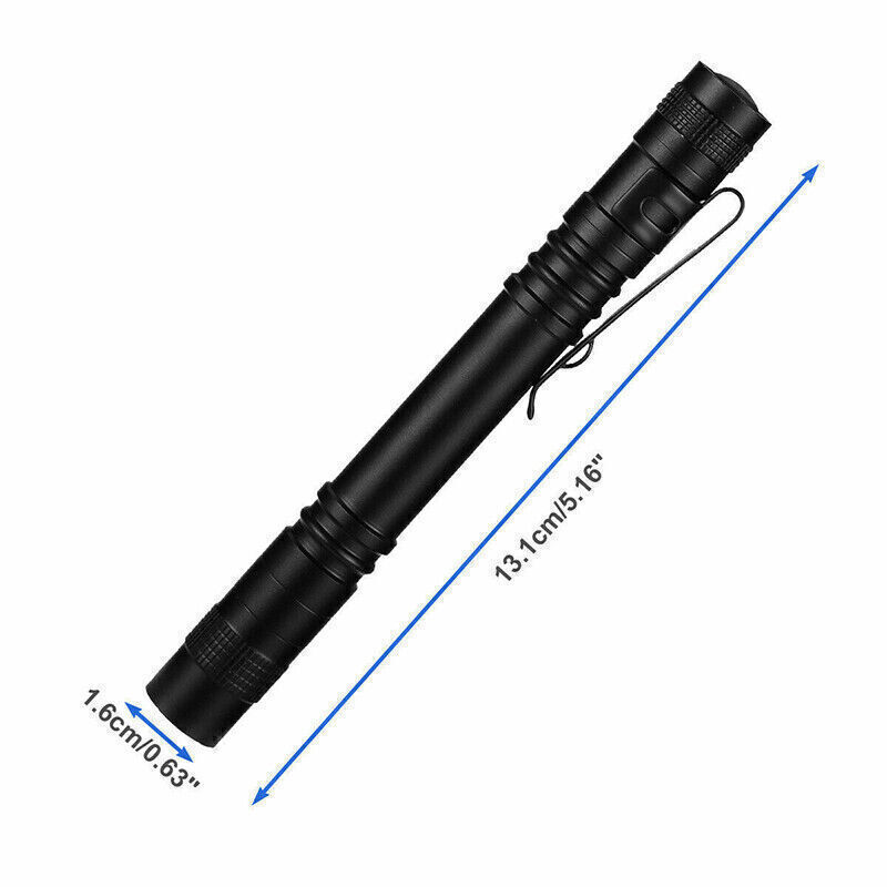 20 PACK LED Flashlight Clip Mini Light Penlight Pocket Portable Pen Torch Lamp