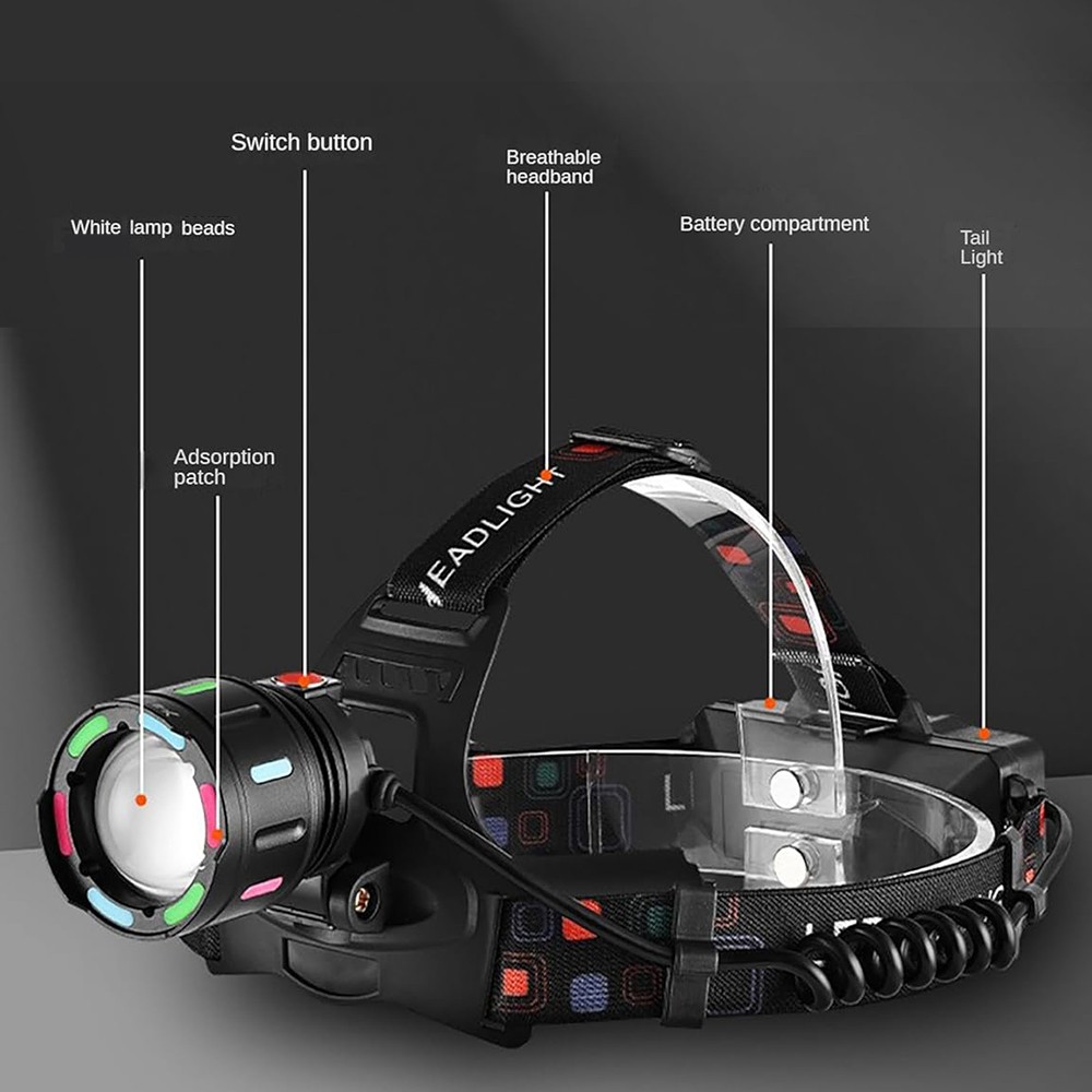 1200000LM LED Headlamp USB Rechargeable Zoom Head Torch Headlight Super Bright