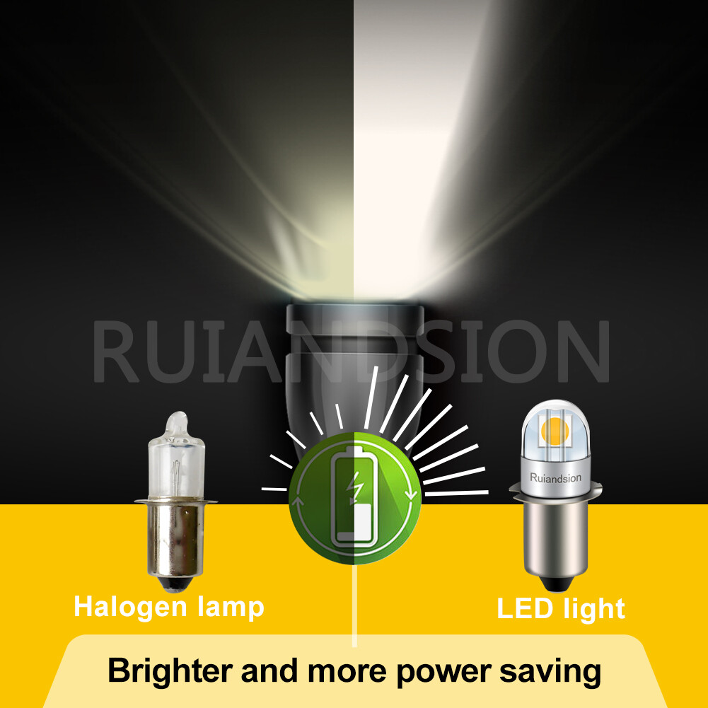 Ruiandsion P13.5S Flashlight Light Bulb Work Light 3V 4.5V 6V 12V 24V 3Colours