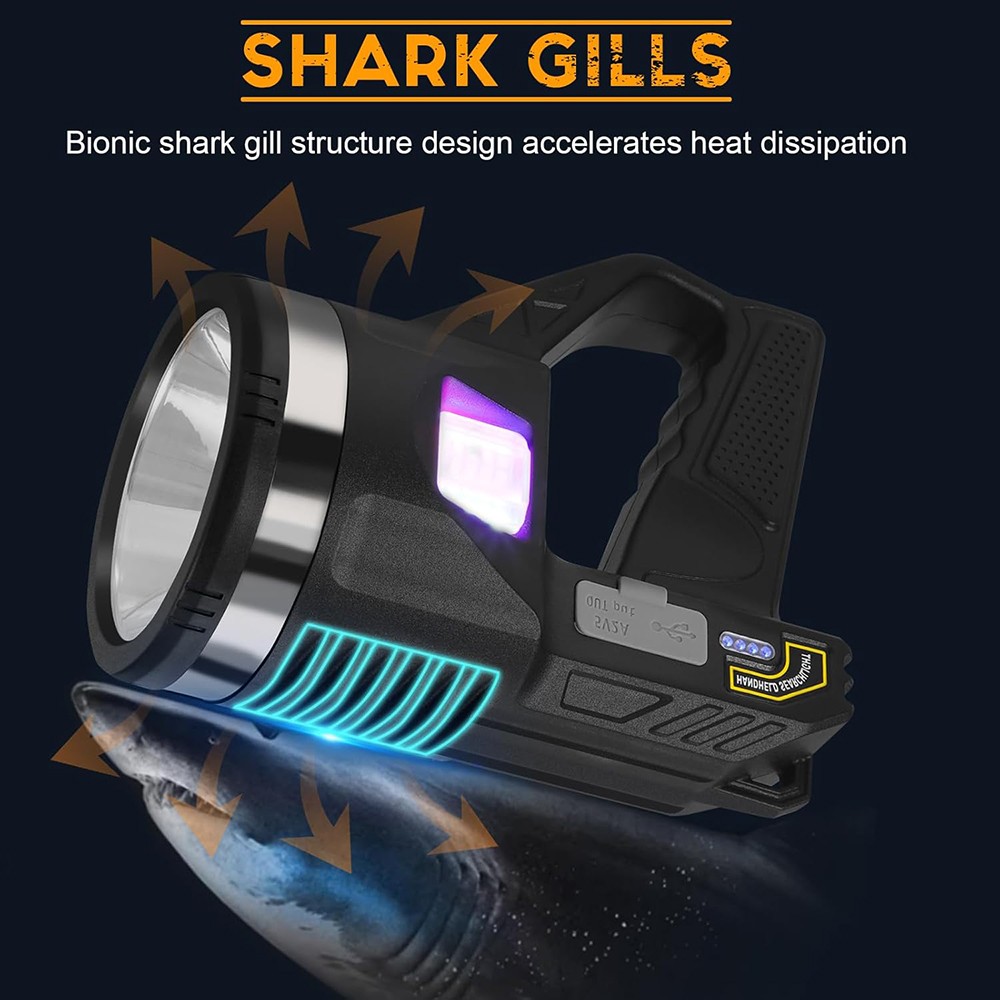 10000000LM Spotlight Rechargeable Flashlight Super Bright Outdoor Handheld Torch