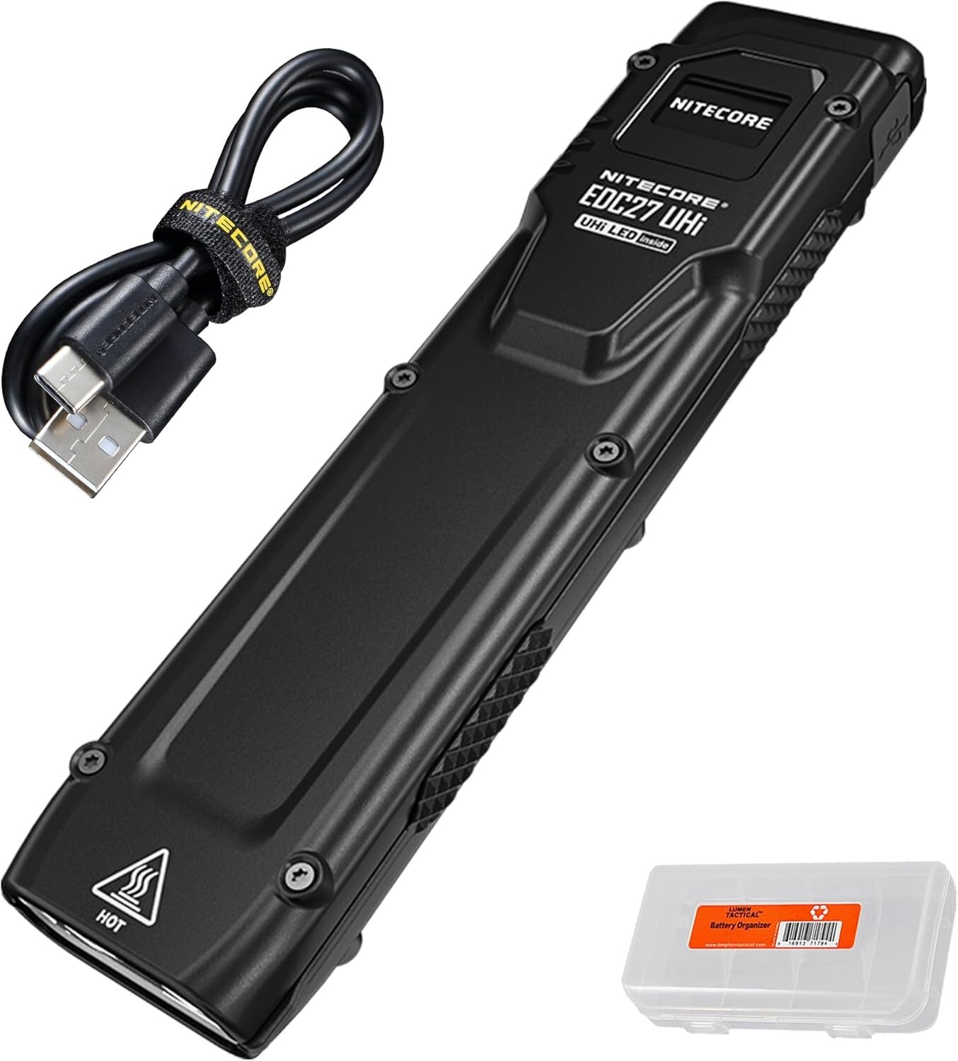 UHi 3100 lumens Flat EDC Flashlight, USB-C Rechargeable, High Lumen Slim with…