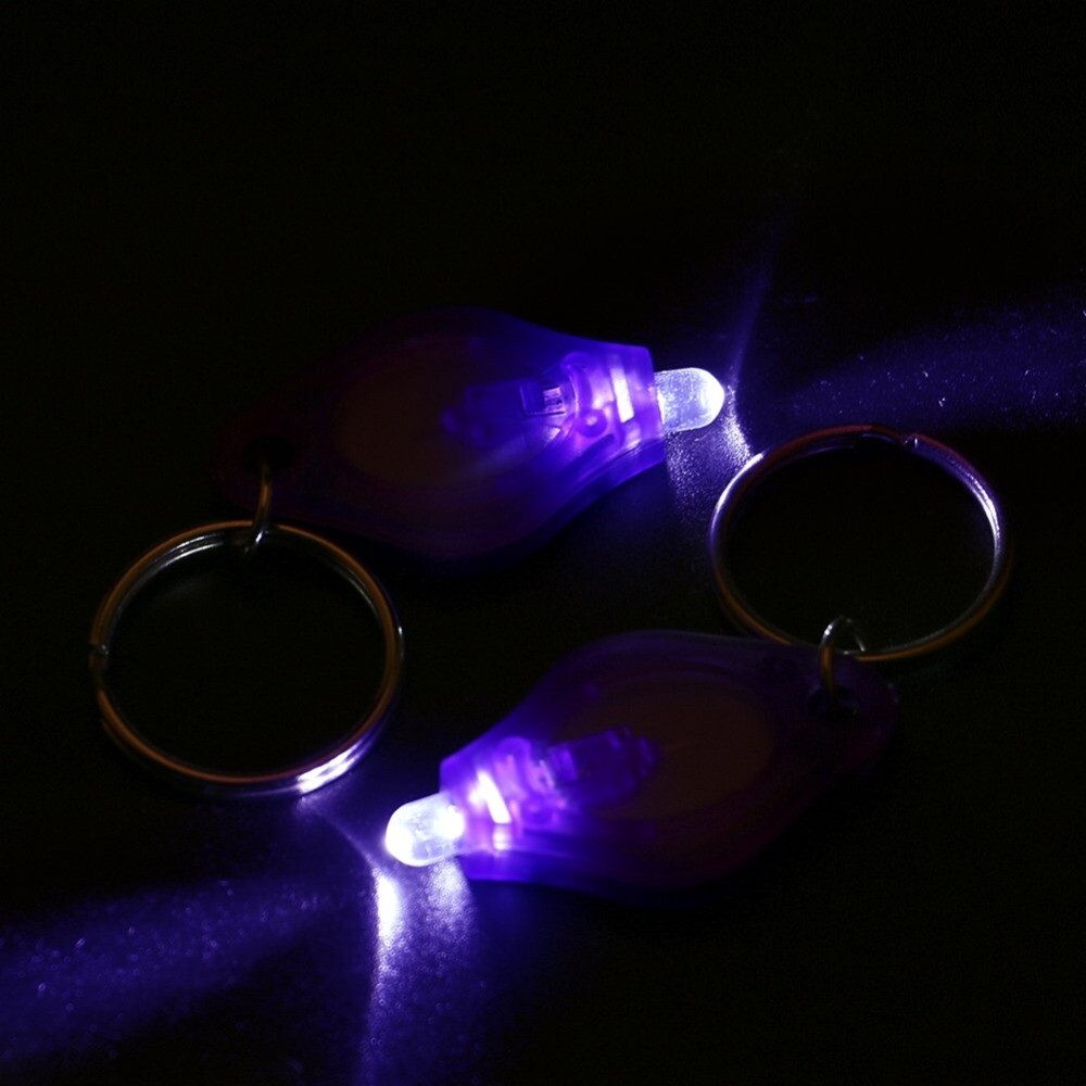 20-100X UV Flashlight Mini Keychain LED Torch Light Blacklight Key Ring Lights