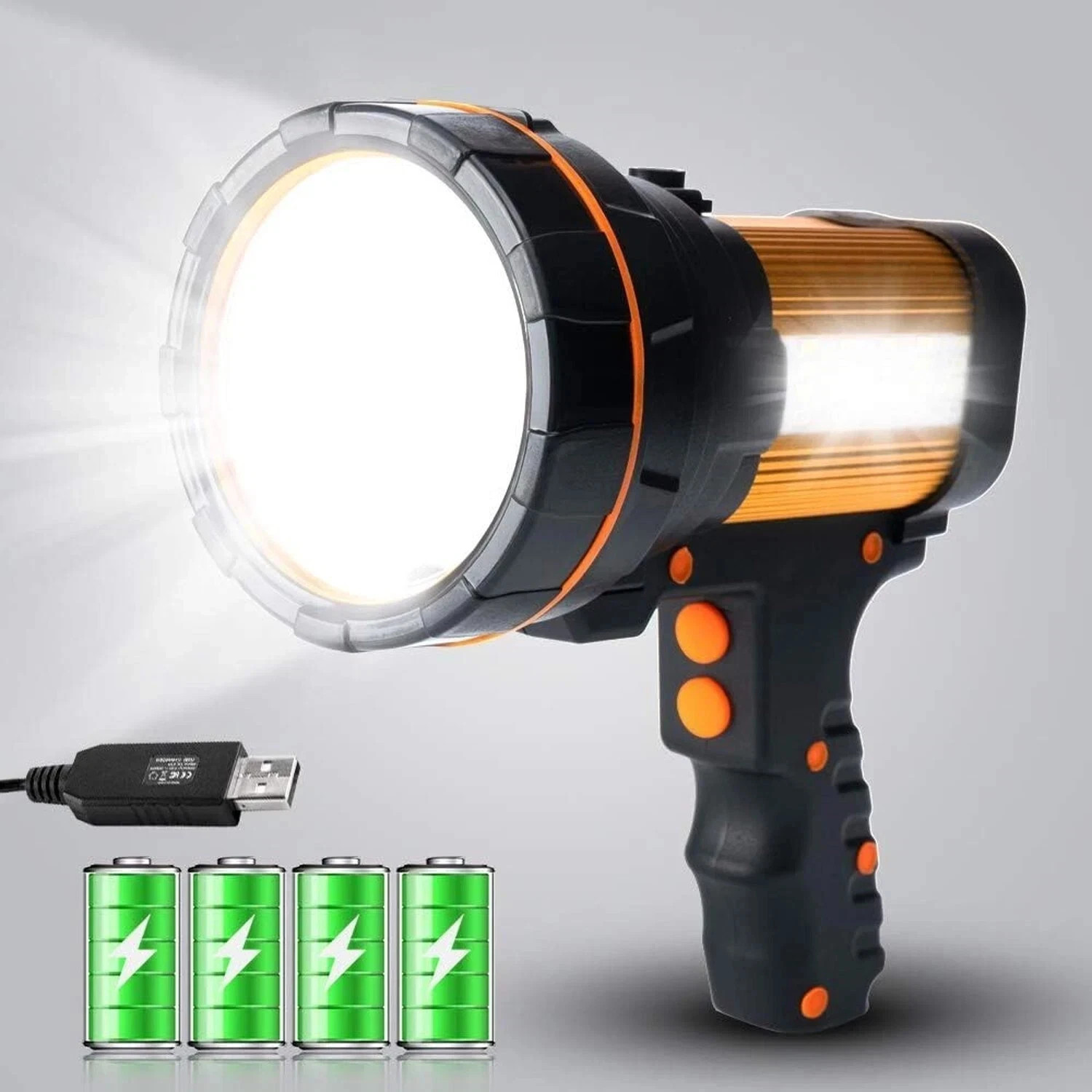 Super Bright Handheld Spotlight Flashlight LED High 6000 lumens Rechargeable,…