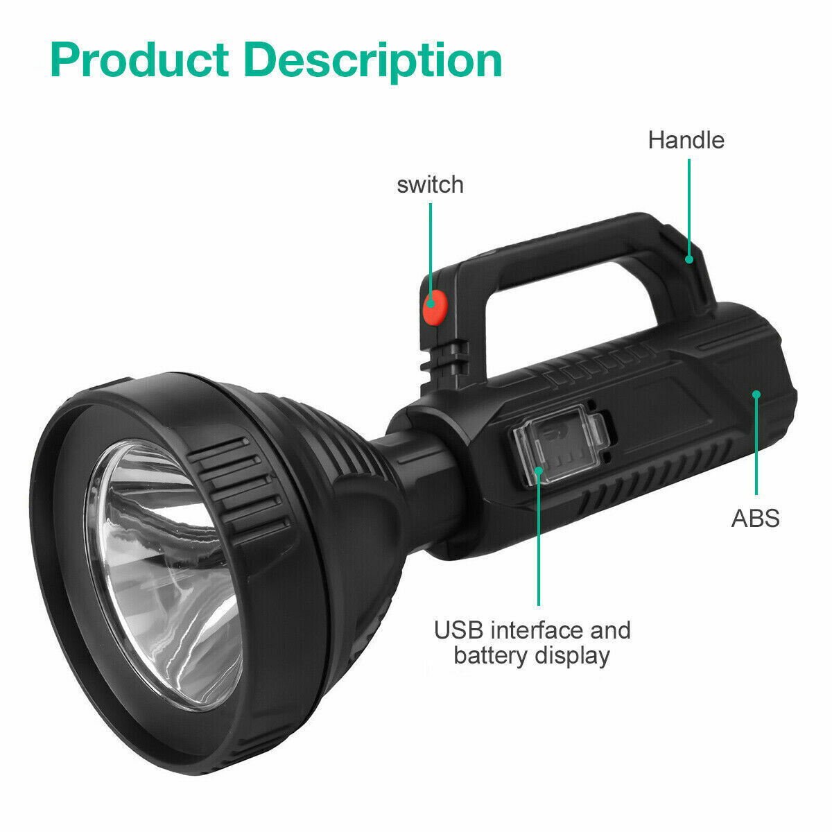 Super Bright LED Tactical Flashlight Hunting Torch Rechargeable Battery