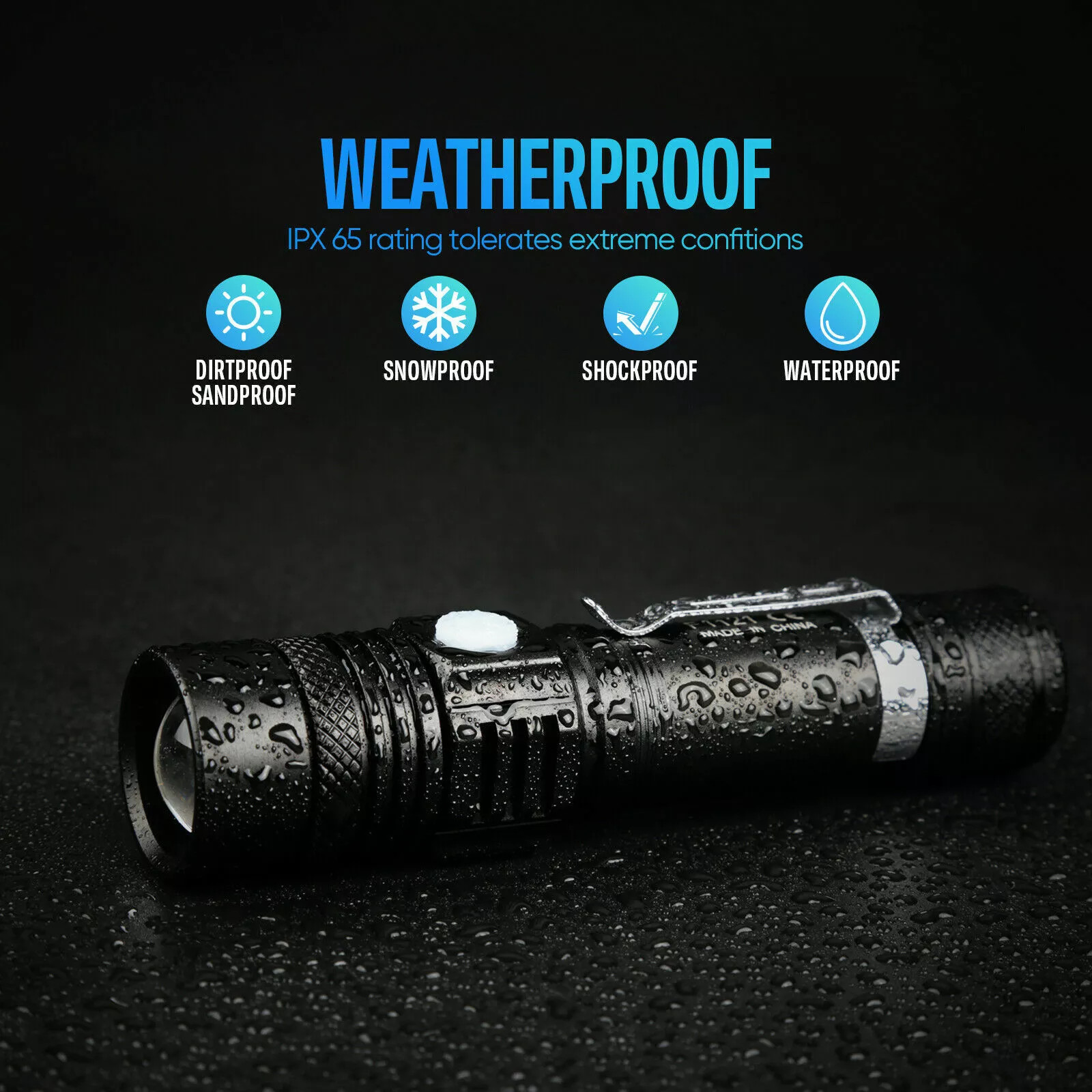 990000LM Rechargeable LED Flashlight Tactical Police Super Bright Torch Zoomable