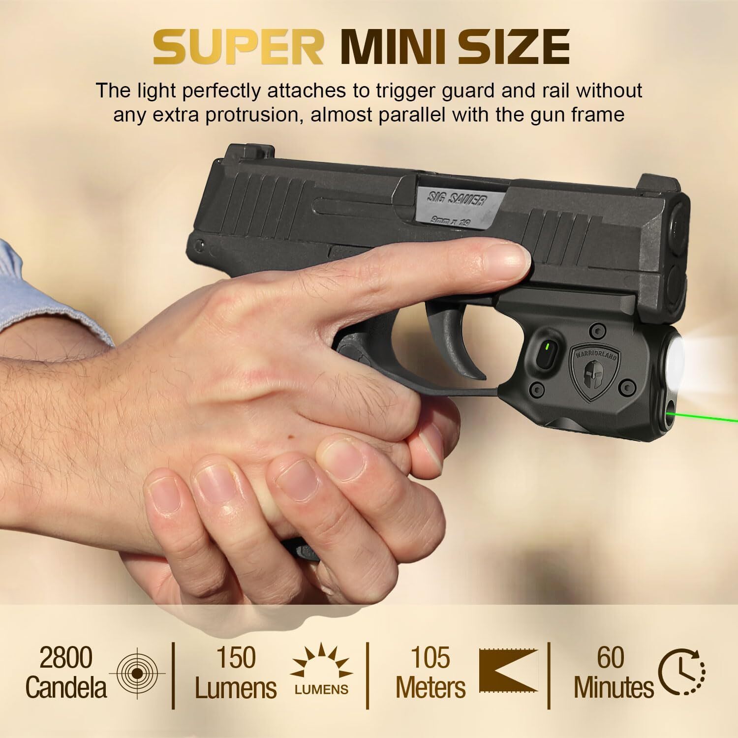 150-Lumen Pistol Light Green Laser & Holster Fit for Sig Sauer P365/P365X/P365XL