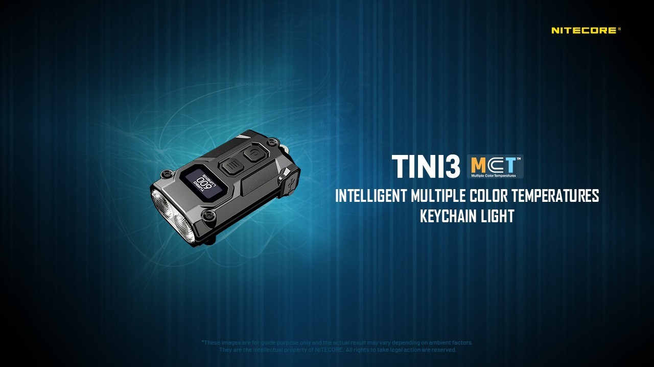 NITECORE TINI 3 Flashlight TINI3 Intellgent MCT UHE LED Temperatures EDC Light