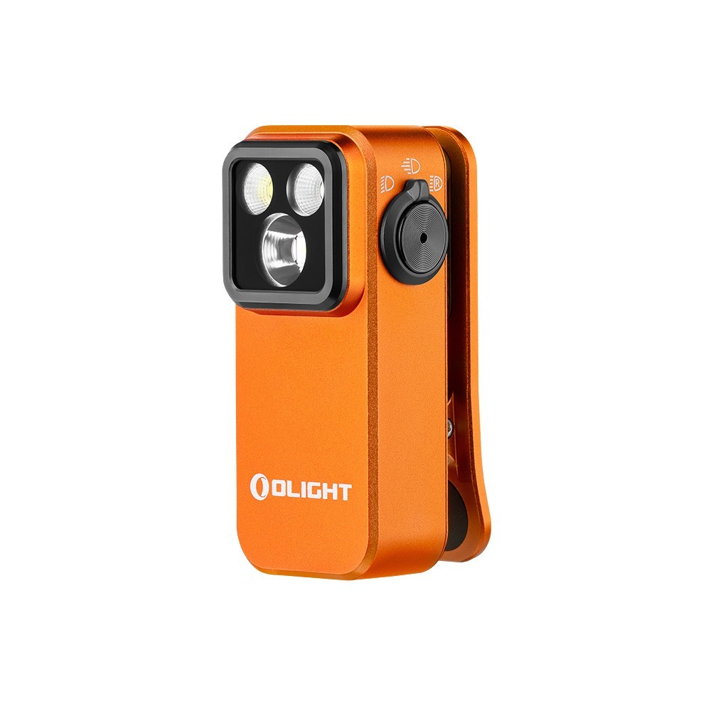 Olight Marauder Mini 2 Orange & Oclip Pro Orange Flashlights, FREE Lamp Shade