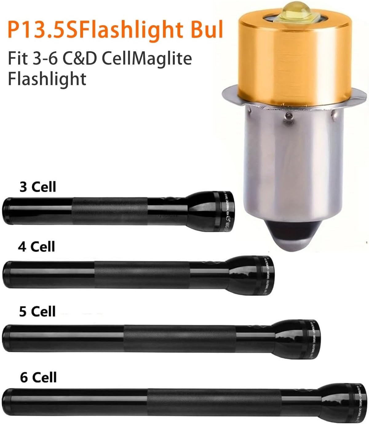 LED Maglight Bulb Replacement DC 3-30V for 3-16 C&D Cell 3W LED Flashlights, ..,