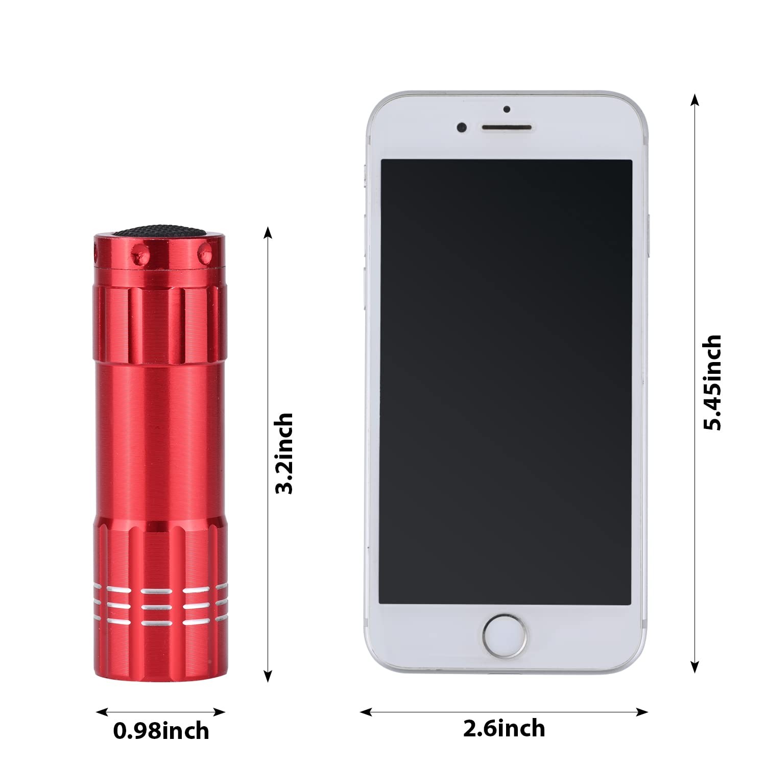 yikosam 5 Pack of Flashlights 9 LED Mini Aluminum Flashlight Bulk 9LED-5 pack