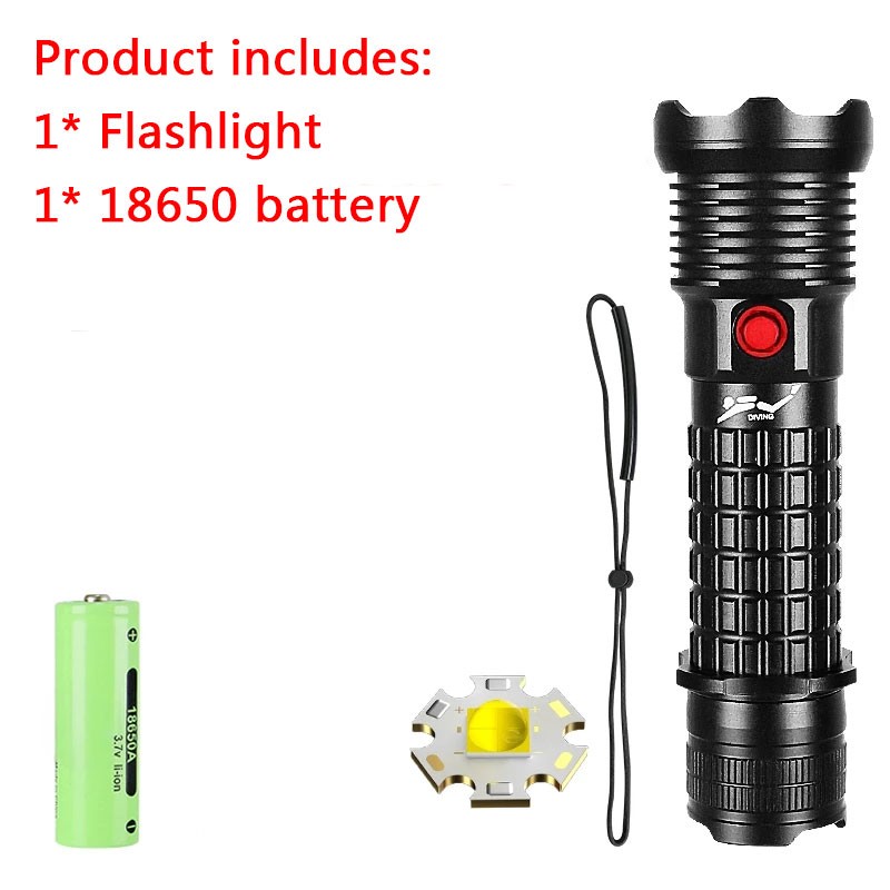 150000LM P70 LED Diving Flashlight Professional IPX8 Underwater Torch 4mode IPX8