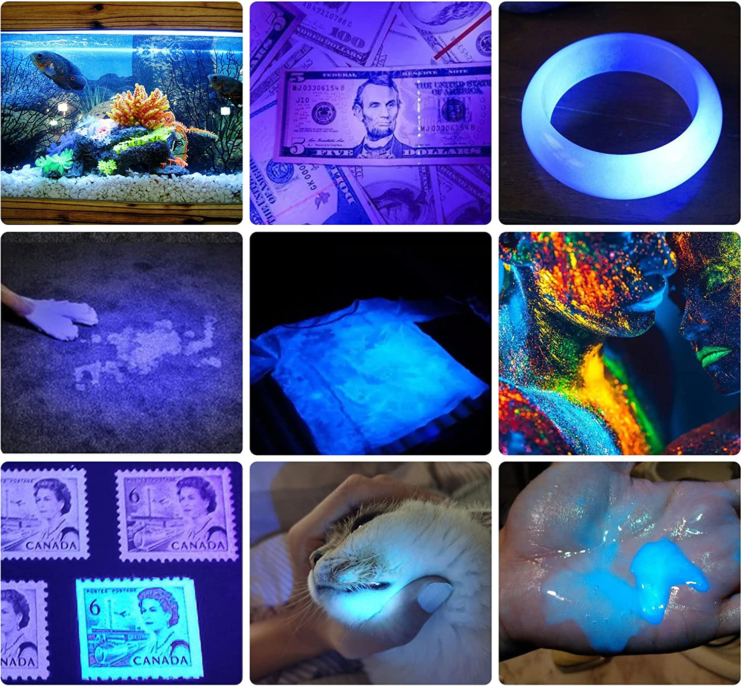 UV 365Nm Light Wood’S Lamp Blacklight Ultraviolet Flashlight LED Portable Mini H