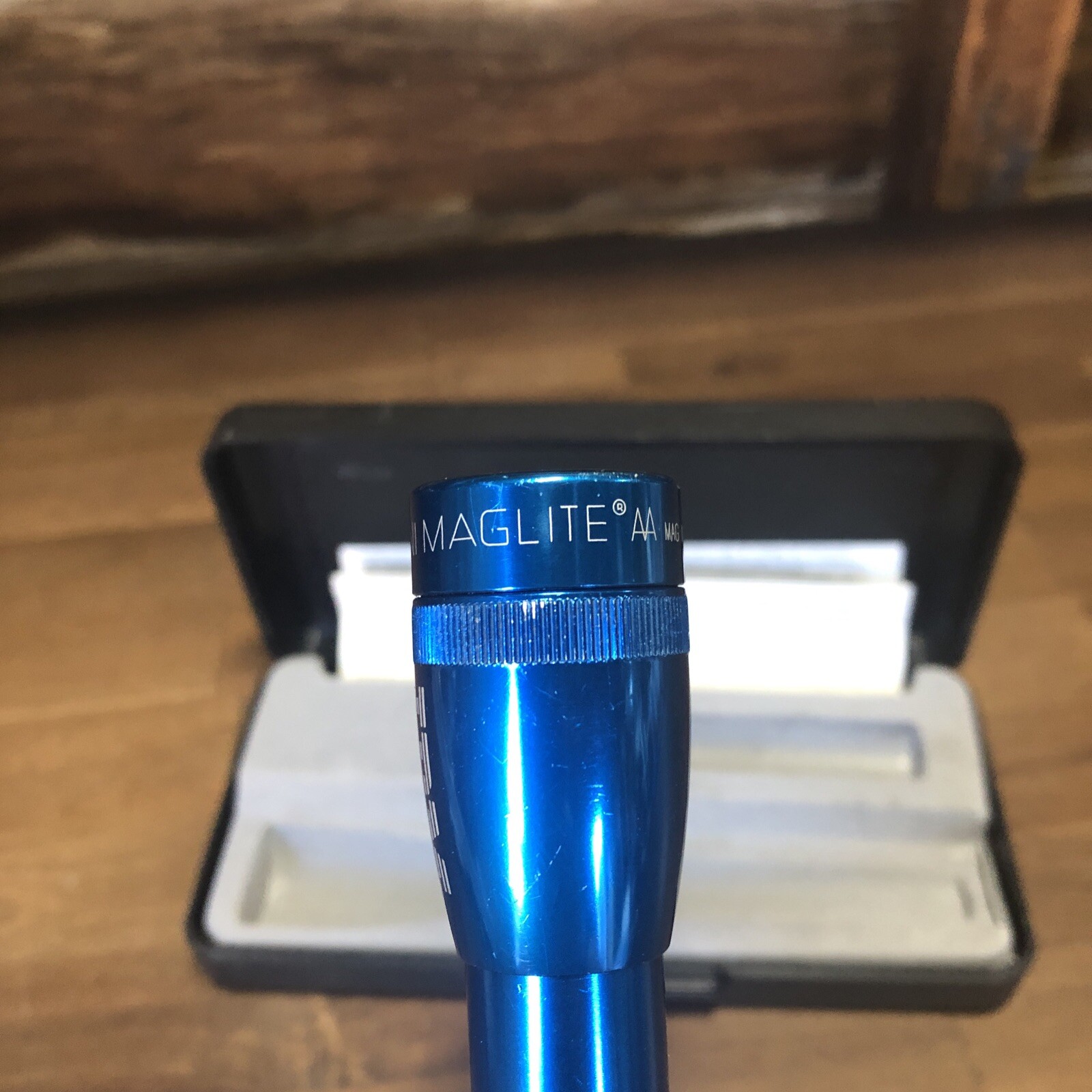 Vtg IBM Branded Mag Lite Mini Maglite 2AA Cell LED Blue