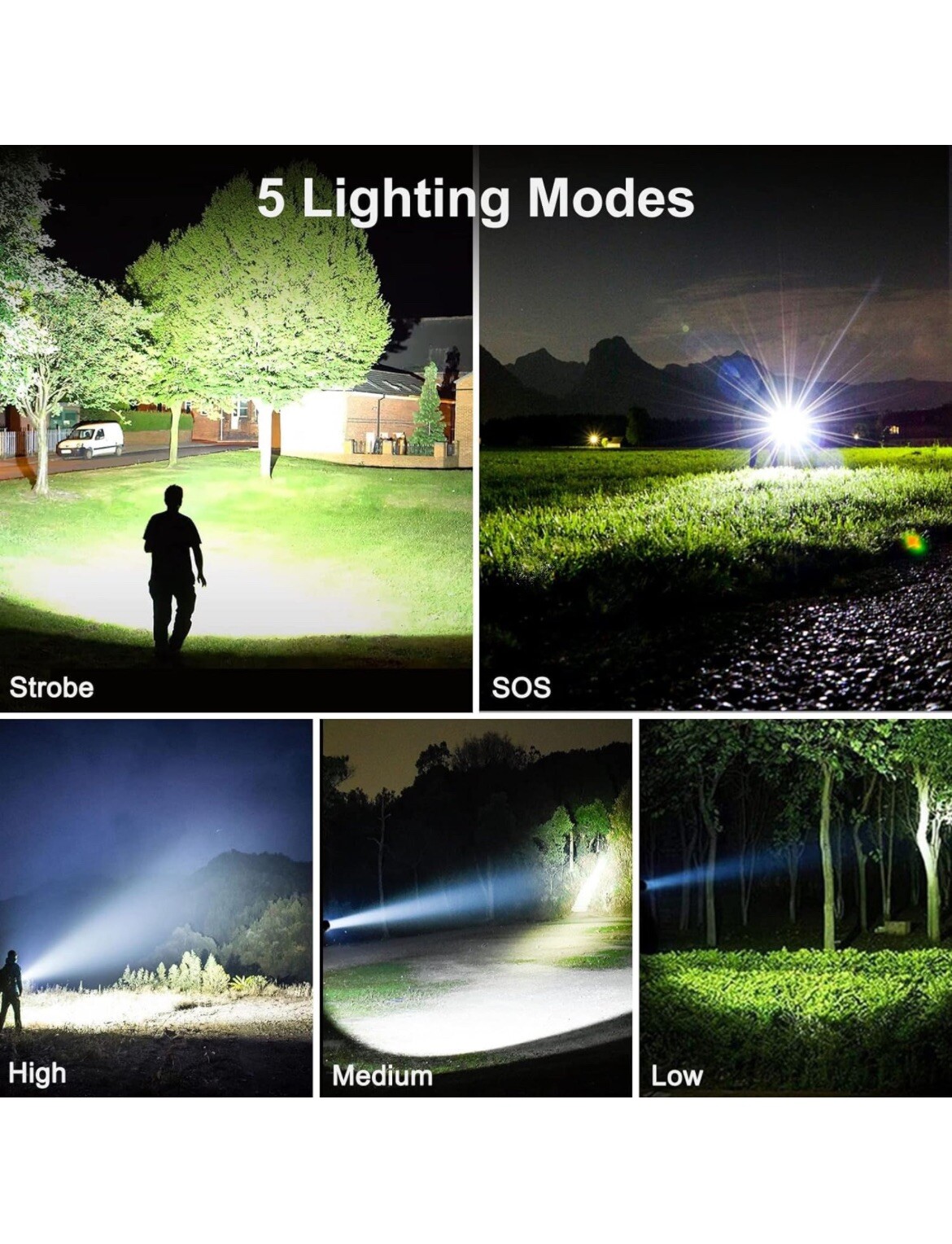Rechargeable LED Flashlights, 900000 High Lumens Flashlight, XHP70 Tactical Flas