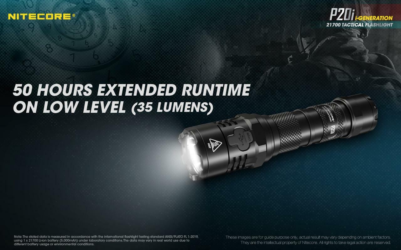 Nitecore P20iX Rechargeable Flashlight – 4000 lumen w/ 2x extra 21700 batteries