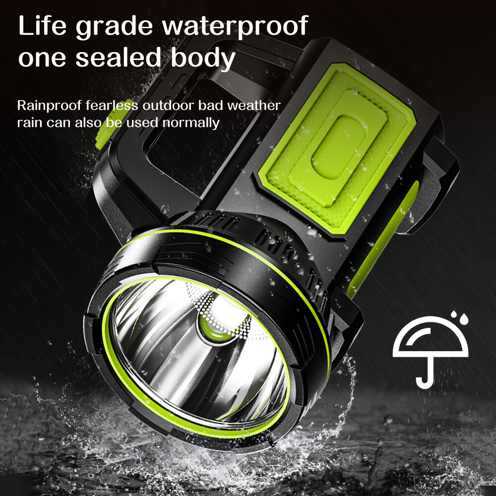 Rechargeable Flashlight Searchlight LED Handheld Emergency Fishing Camping Lamp