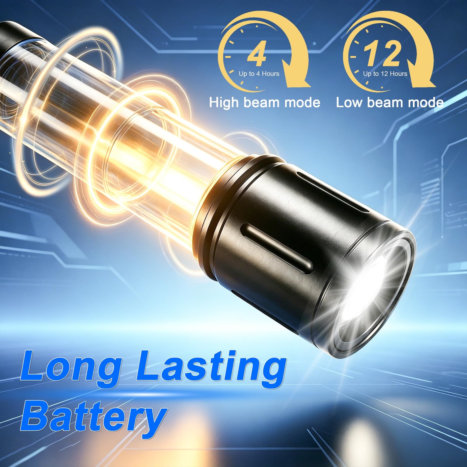Rechargeable Flashlight High Lumens IPX4 Waterproof Durable 1 Pack
