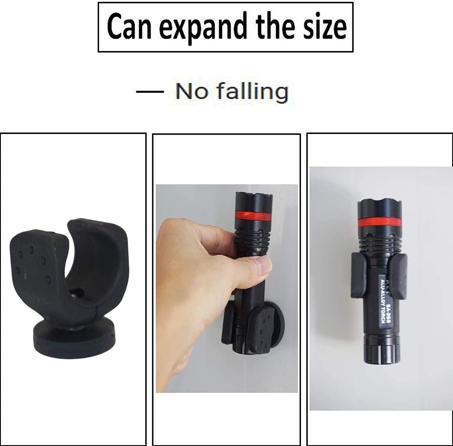 4-Pack Magnetic Base Mounts for Flashlights – Durable Rubber & Flexible Clamps