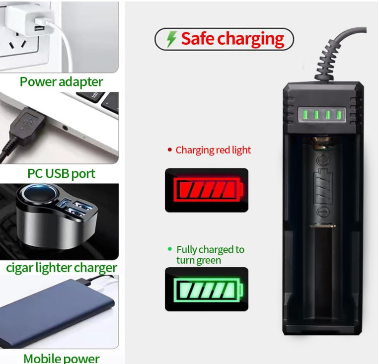 Rechargeable Green Light Tactical Flashlight，500 Yards Green LED Light kit, Univ