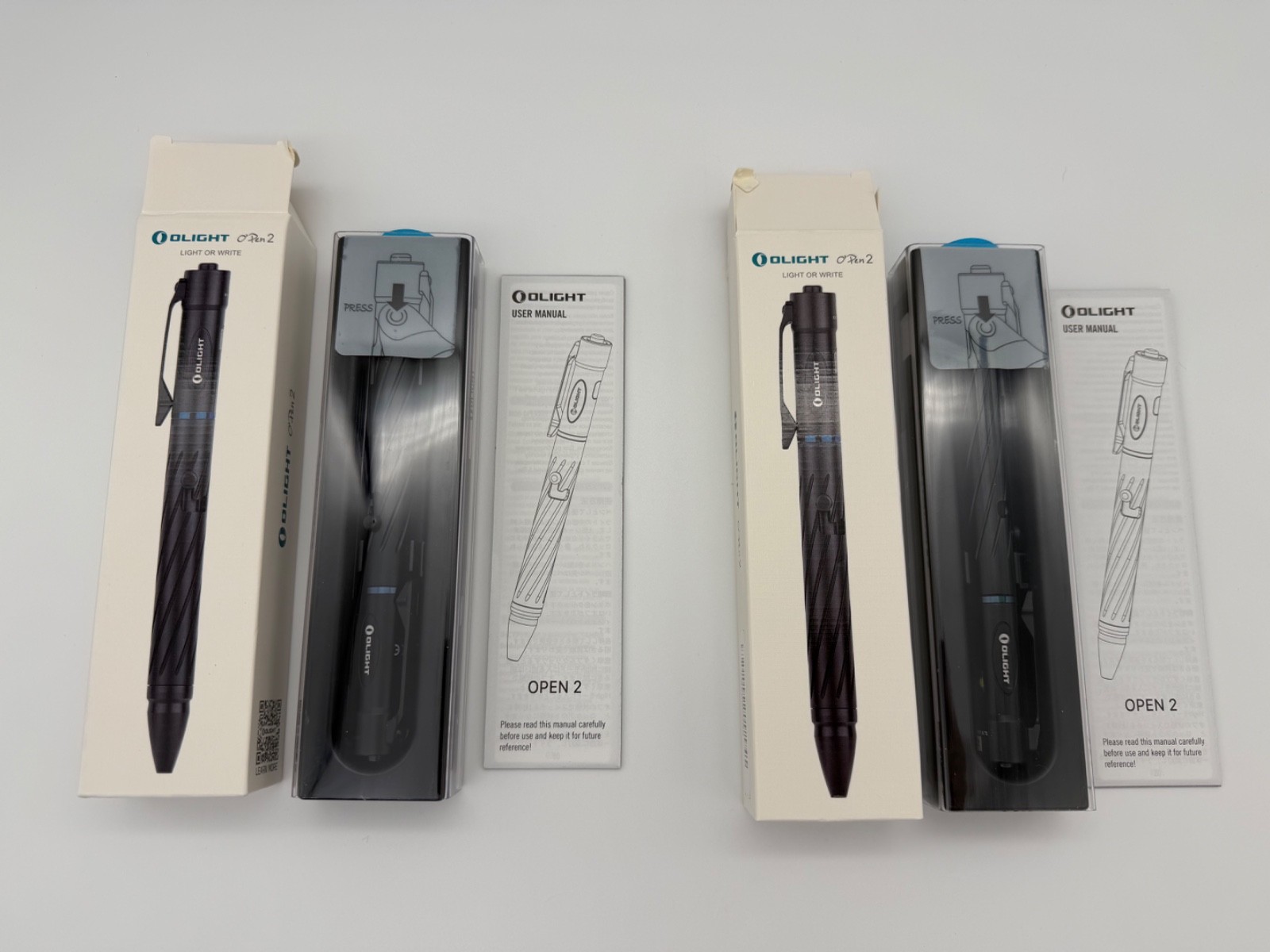 Olight Open 2 Black Rechargeable LED Pen Flashlight 120 Lumens Clip On BRAND NEW