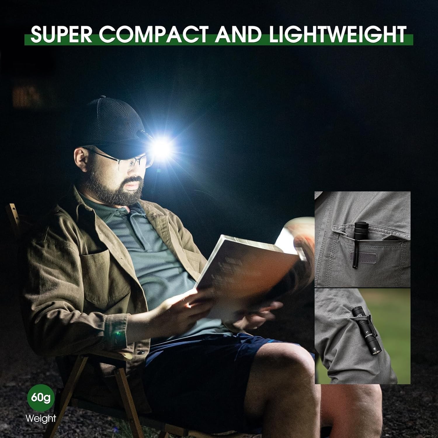 Rechargeable 1200 Lumens EDC Flashlight – Compact & Waterproof for Adventures