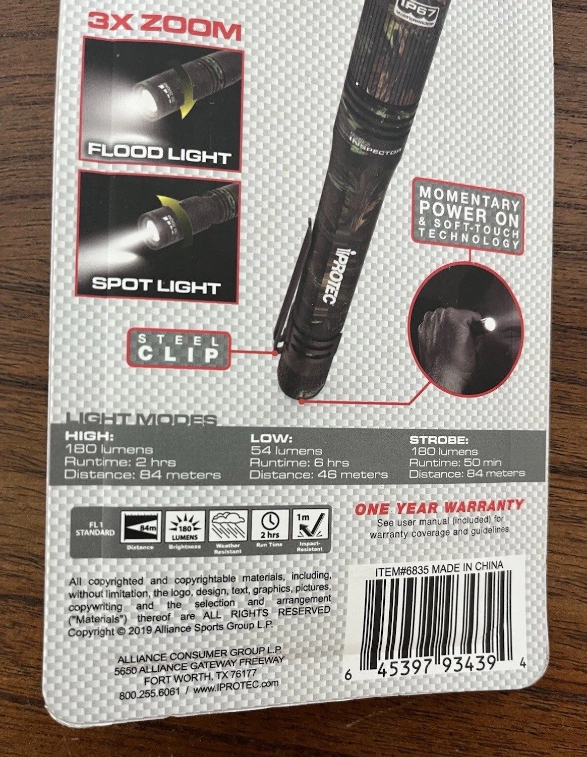 iProtec Pocket Light CAMO Pro Inspection Work Light 180 Lumens NEW IN PACKAGE