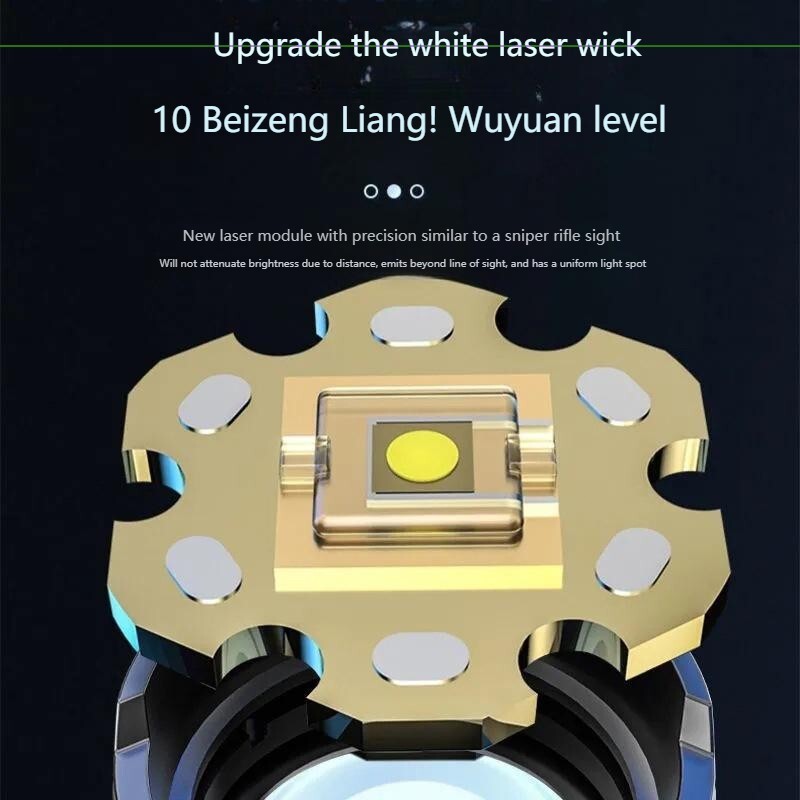 High-Power LED Laser Light, Long Range Adjustable Beam, 5 Lighting Modes, Waterp