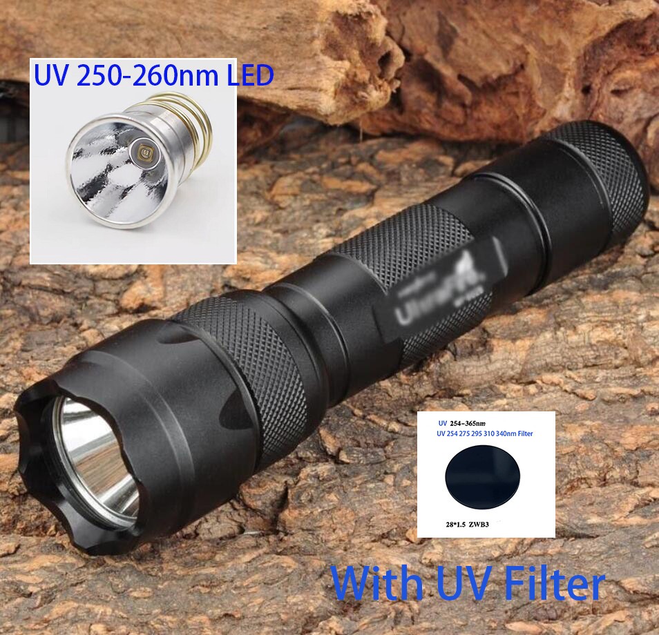 WF-502B UV 255nm 254nm LED Short Wave Flashlight Fluorescent Mineral