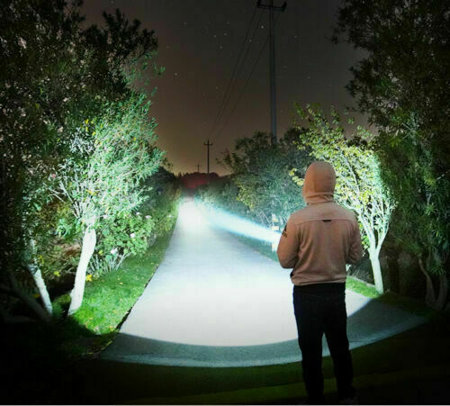 SuperBright Flashlight with 4 CORES 70 WATT Tactical Torch LED Recharge Battery