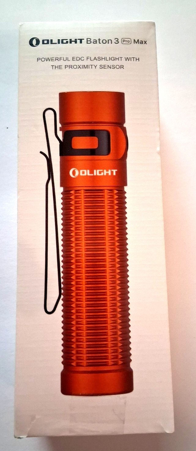 OLIGHT BATON 3 PRO MAX EDC Flashlight with Proximity Sensor ORANGE Color