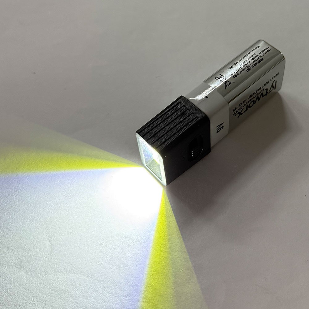 9V Battery LED Flashlight Mini COB Keychain Work Light Outdoor Portable Torch JQ