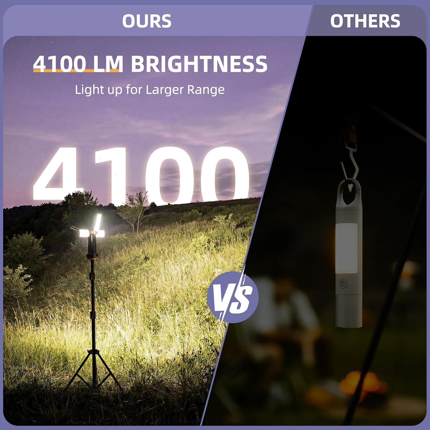 LED Camping Torch Work Light With Stand Portable Flashlight Outdoor Flood Lights