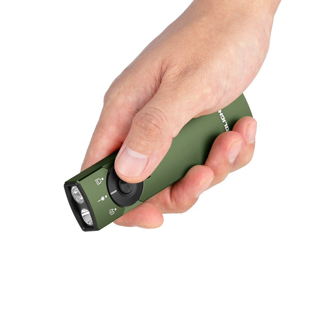 Olight Arkfeld Pro OD Green CW Flat Flashlight, LED Light, UV/Laser, 1300L