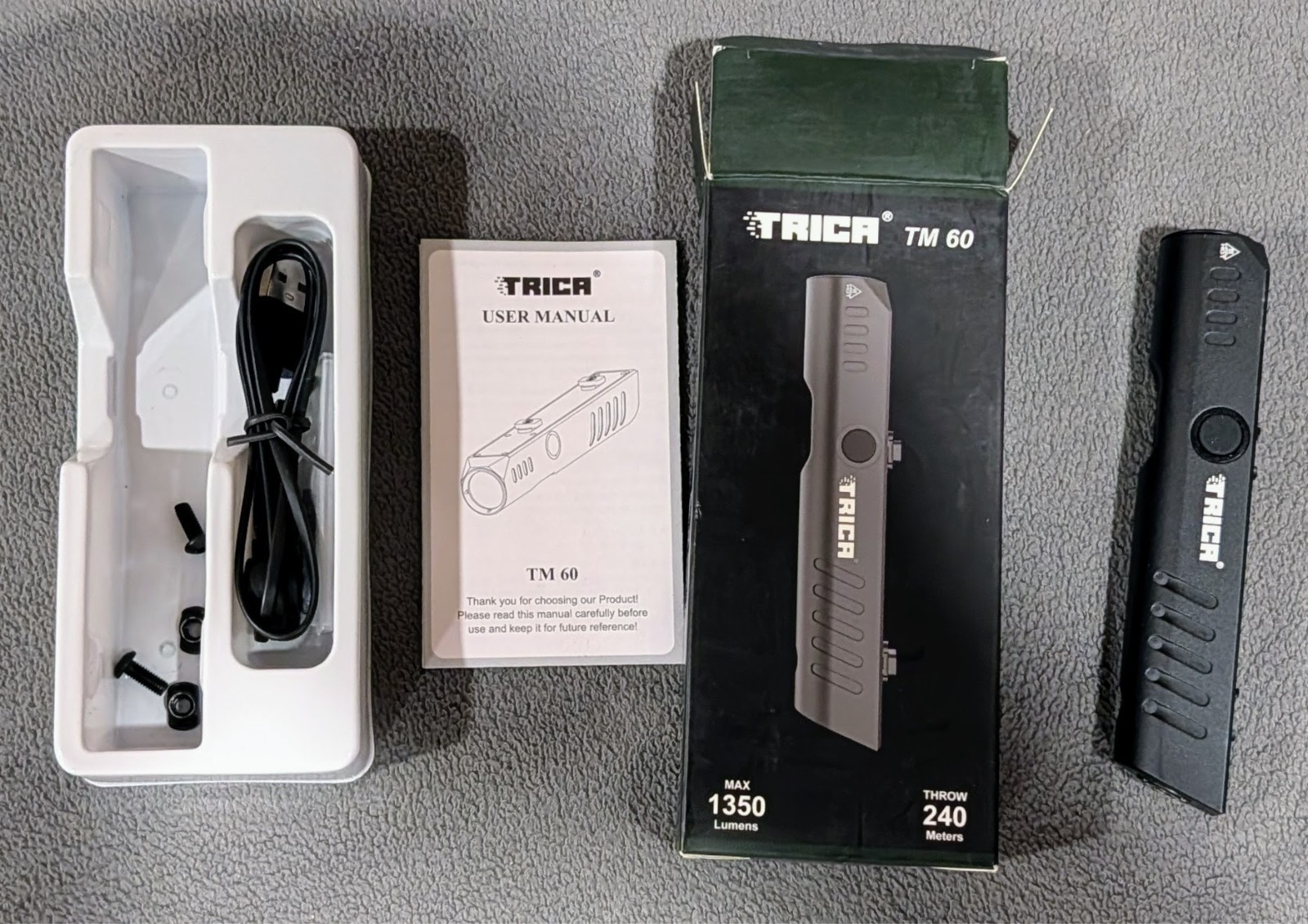 TRICA TM 60 M-LOK Tactical LED Flashlight 1350 Lumens New