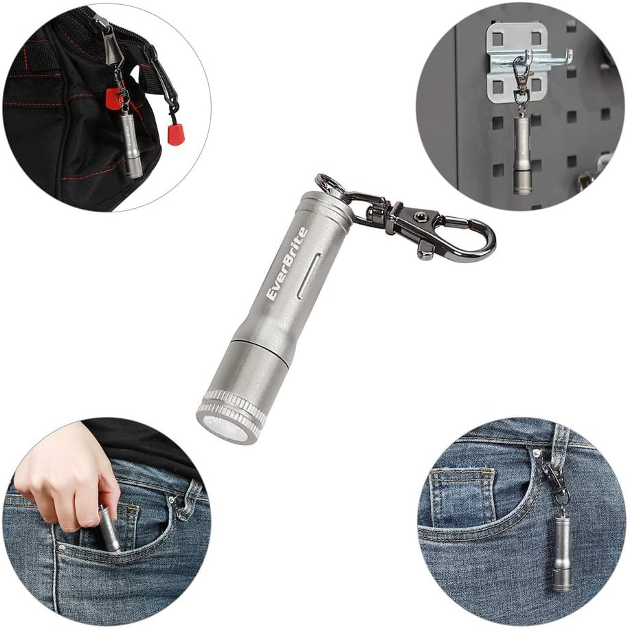 Keychain LED Flashlight Mini Bright Key Ring Portable Pocket Torch for EDC, Part