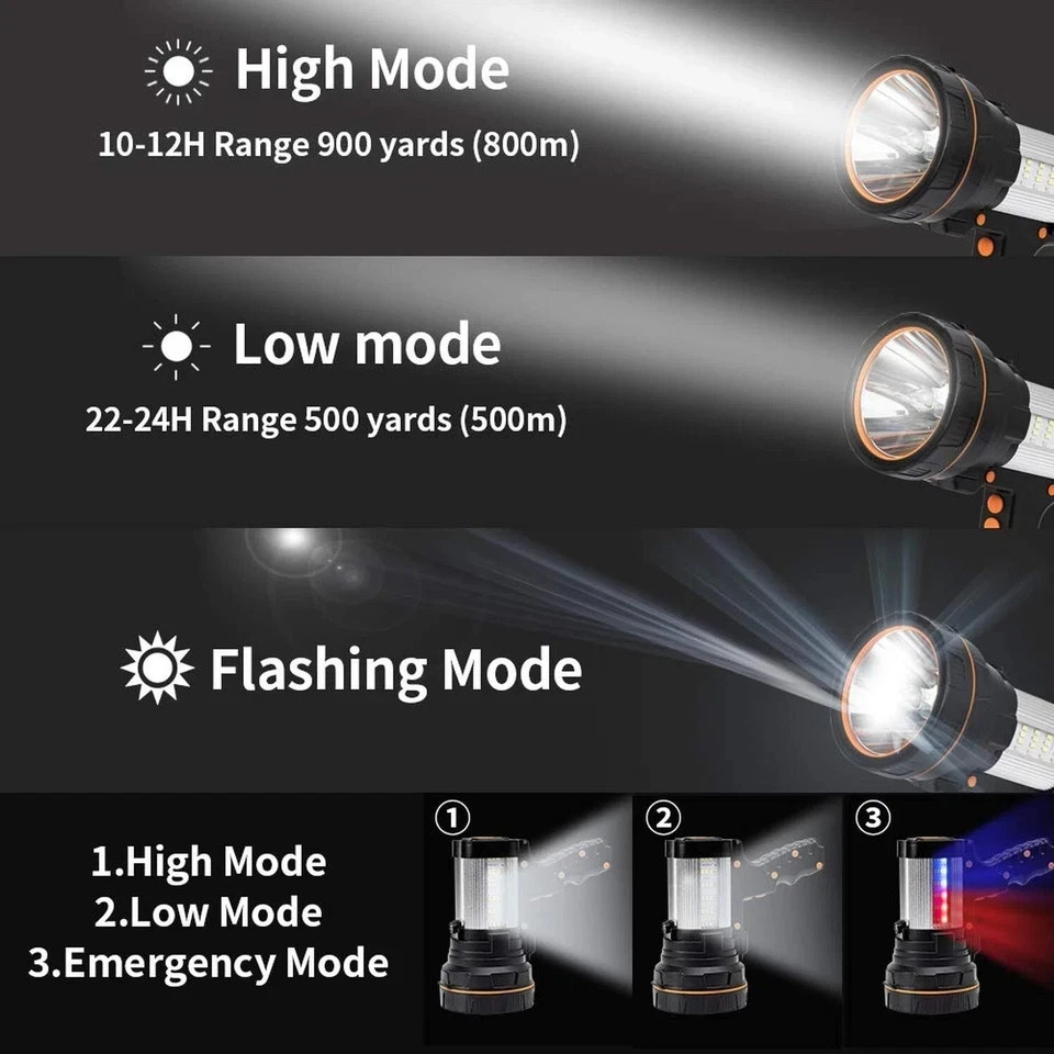 Super Bright Handheld Spotlight Flashlight LED High 6000 lumens Rechargeable,…