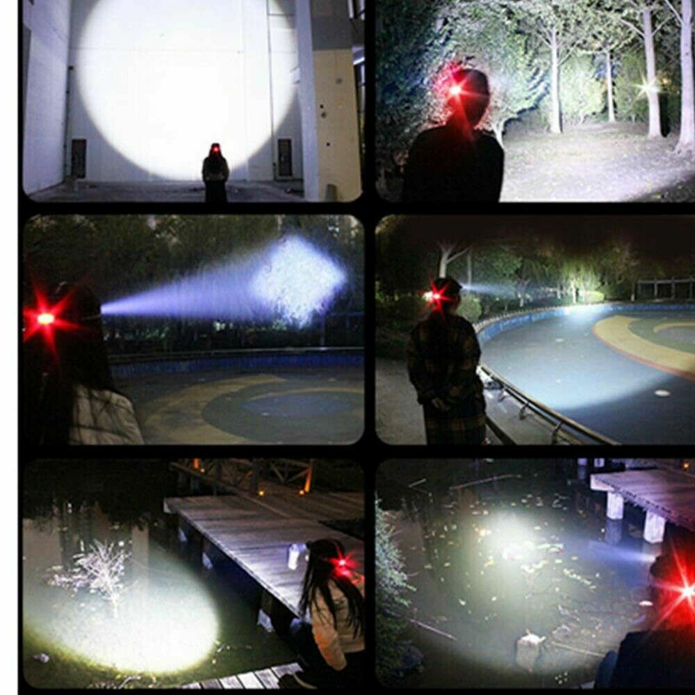 Rechargeable Head light LED Tactical Headlamp Zoomable+2x Charger+Batt
